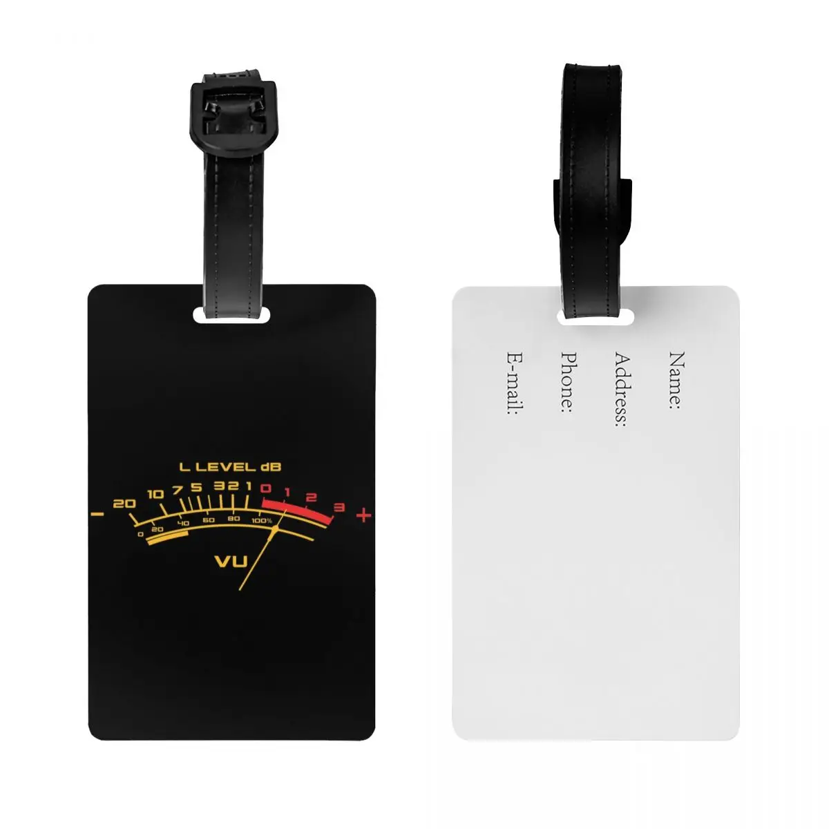 Custom Recording Engineer Luggage Tag  Volume Vu Meter For The Music Lover Privacy Cover ID Label for Travel Bag Suitcase