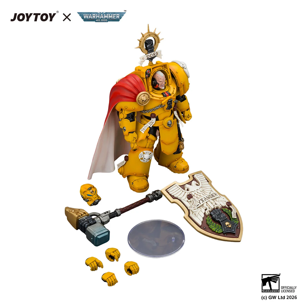 [Pre Order] JOYTOY Warhammer 40k 1/18 Action Figure Imperial Fists Darnath Lysander with Thunder Hammer and Storm Shield Model view 5