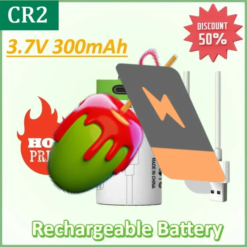 

2-10pcs CR2 3.7V 300mAh Rechargeable LI-ION Battery Digital Camera GPS Security Medical Equipment Made A Special Battery
