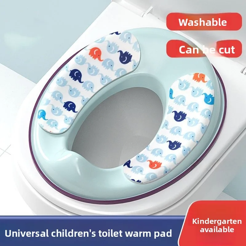 

Теплый флисовый чехол для унитаза для малышей, моющийся, с мультяшным дизайном, для домашнего использования, аксессуар для ванной комнаты, накладка на унитаз