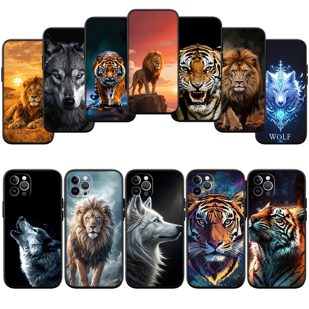 FR1 Animal Tiger Wolf Lion Phone Case for Samsung Galaxy S20 S21 S22 Ultra FE Plus A21S A22 A24 A25 A26 A30 A30S A31