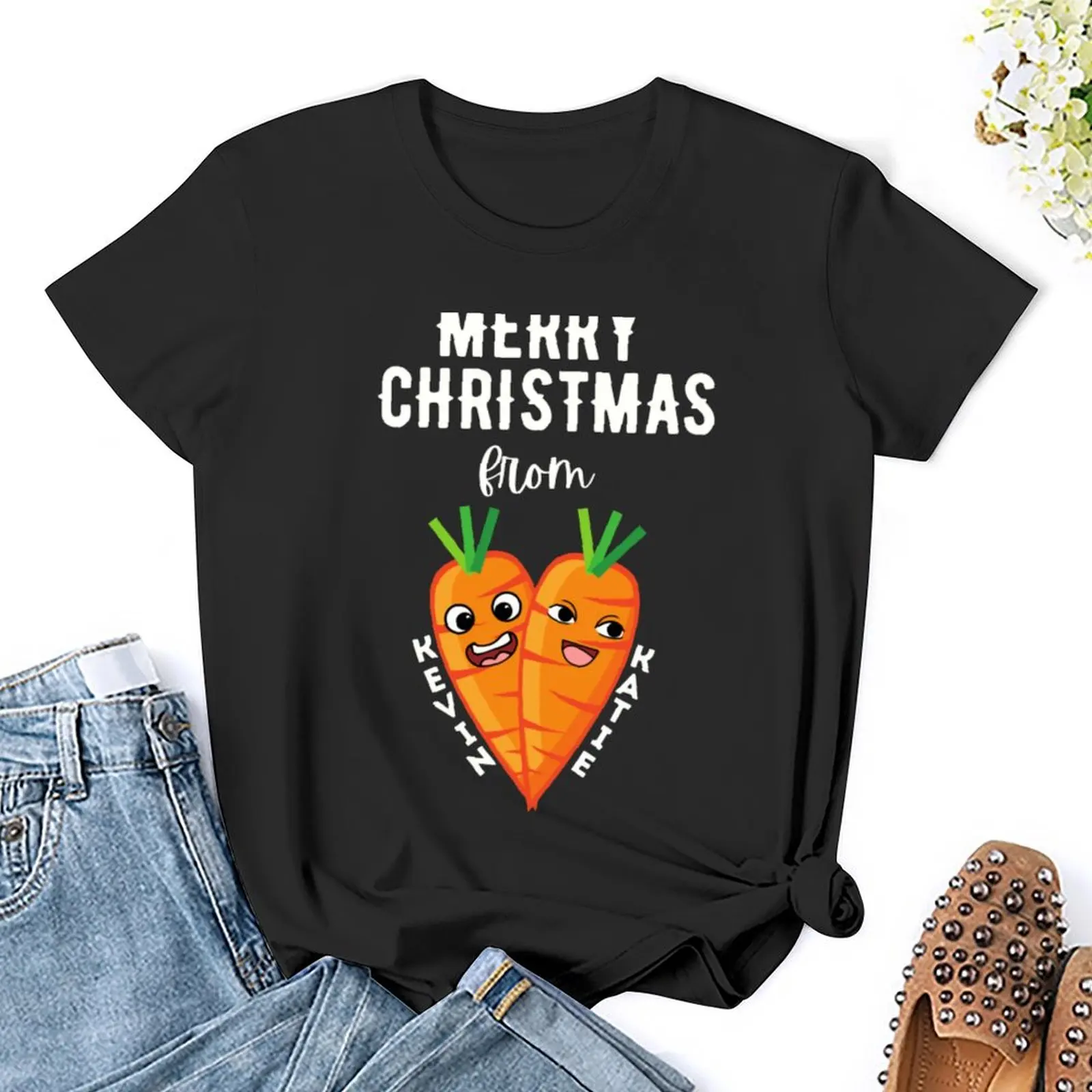 Kevin And Katie The Carrot Christmas T-Shirt summer top Aesthetic clothing tshirts woman