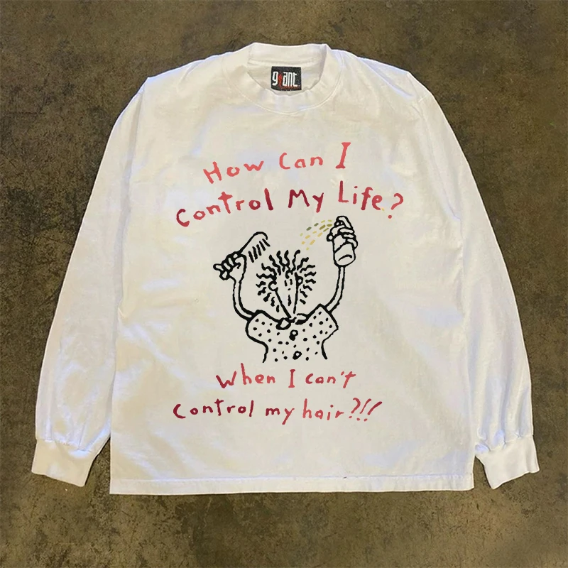 

Свободная хлопковая футболка Long Sve ex Street Sle, повседневный топ с принтом для весны, осени и зимы, молодежная мода