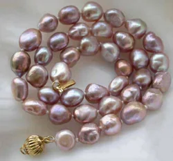 New Natural 9mm Lavender Baroque Freshwater Pearl Necklace 17 inch 43cm choker