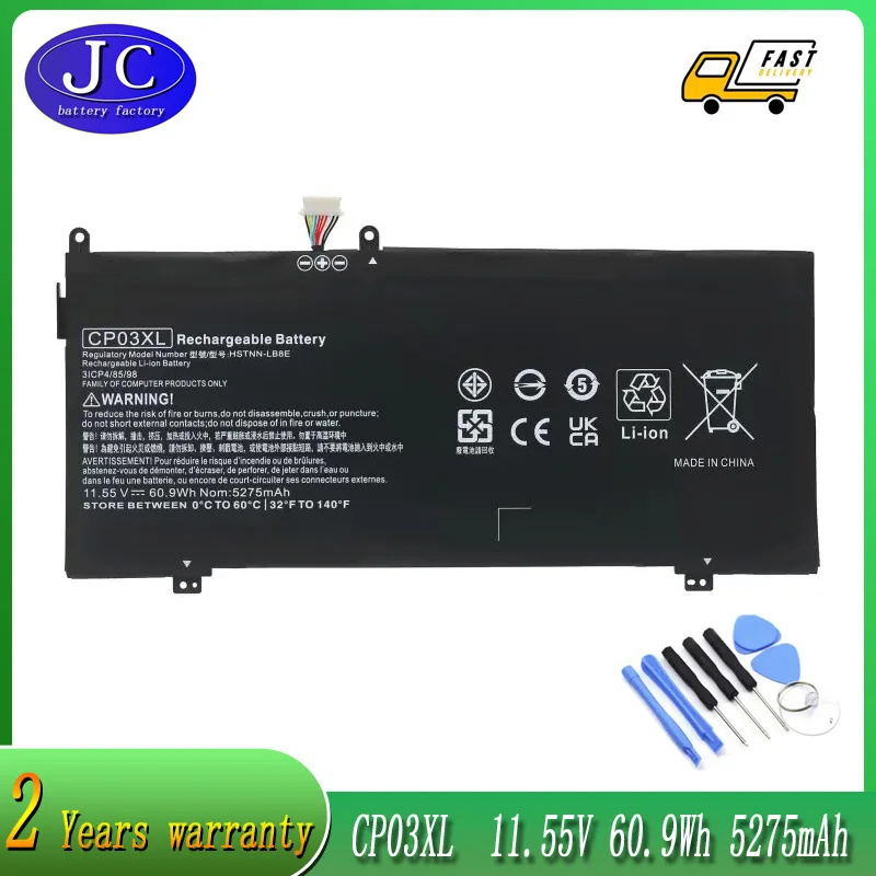 

JCLJF new 60.9WH CP03XL Battery for HP Spectre x360 13-ae049ng 13-ae040ng 13-ae011ur 13-ae052nr 929066-421 929072-855 HSTNN-LB8E