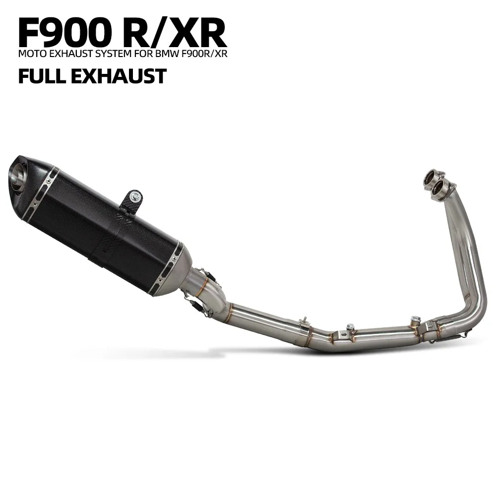 

Motorcycle Escape Modify Full System For BMW F900 F900R F900XR 2020-2024 Exhaust Header Tube Akra Carbon Muffler with DB Killer