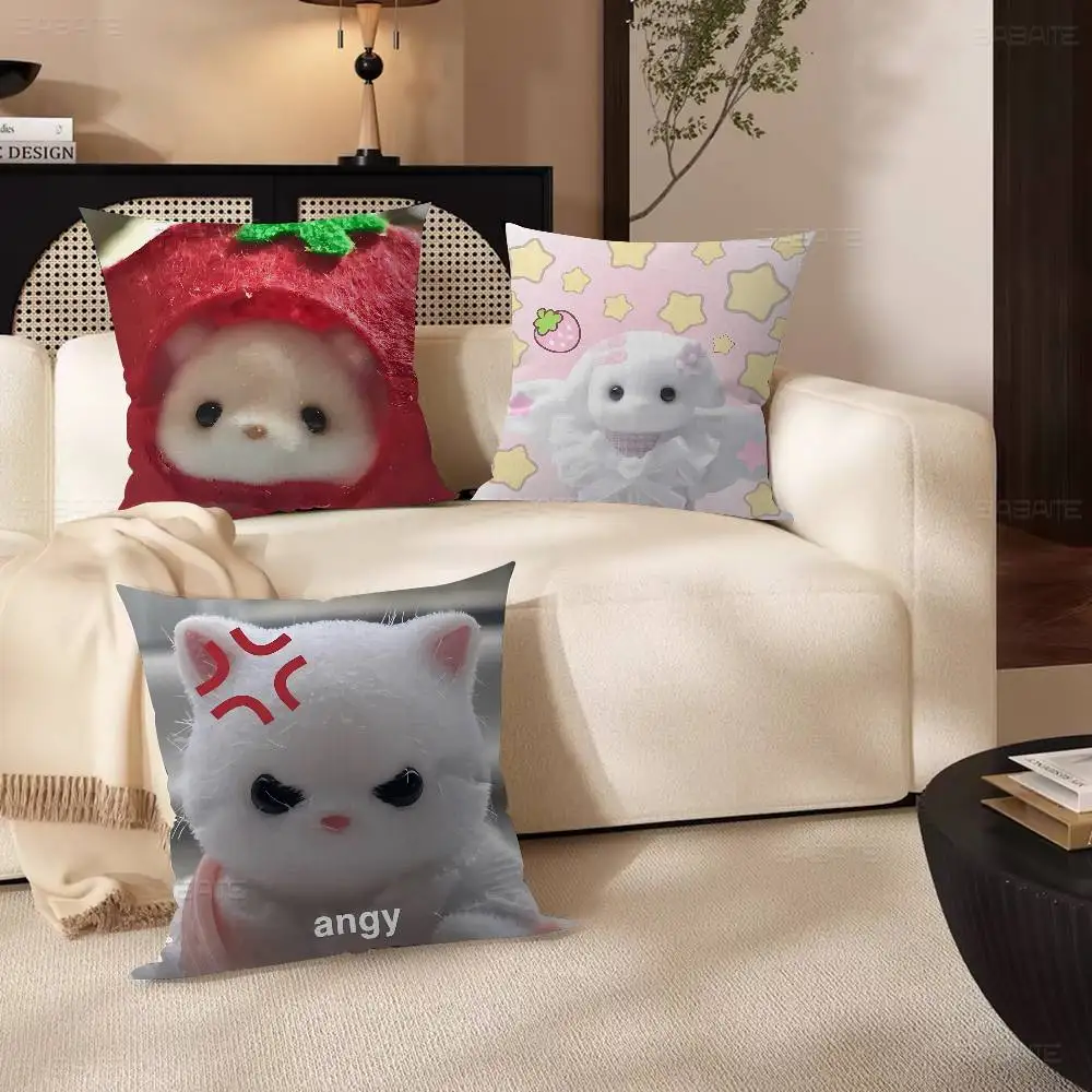 Cute S-sylvanian F-families Cushion Cover Car Throw Pillow Case For Sofa Car Christmas Gift 40x40cm 45x45cm