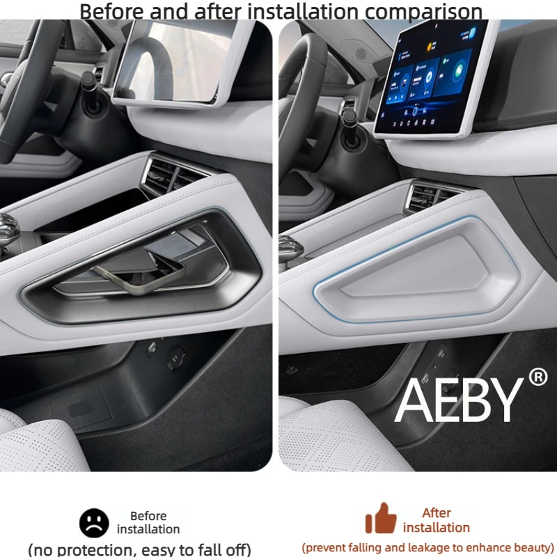 AEBY para BYD Atto 2 Smart Driving Edition 2024 cubiertas laterales de cargador inalámbrico, Protector antipolvo y antifugas para consola central