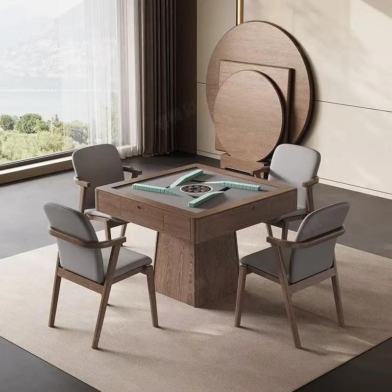 Mahjong table mahjong machine automatic integrated high-end Chinese dual-purpose dining table solid wood