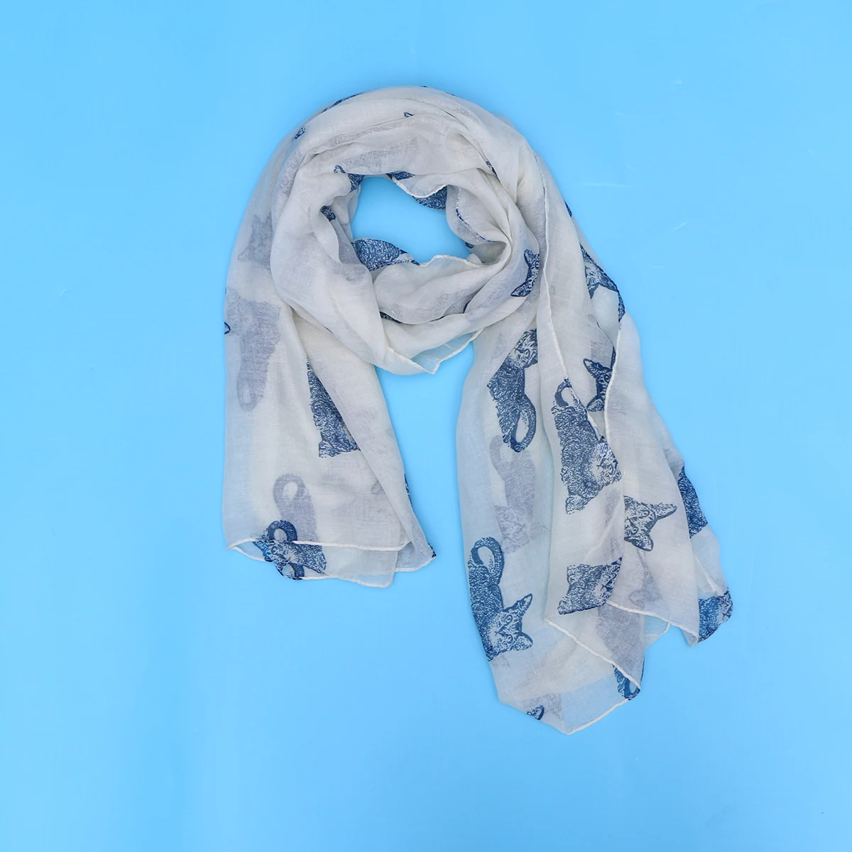 

Kitten Printed Sunscreen Small Cat Pattern Graphic Blend Women Yarn Scarf Lightweight Shawl Women Scarf Wrap