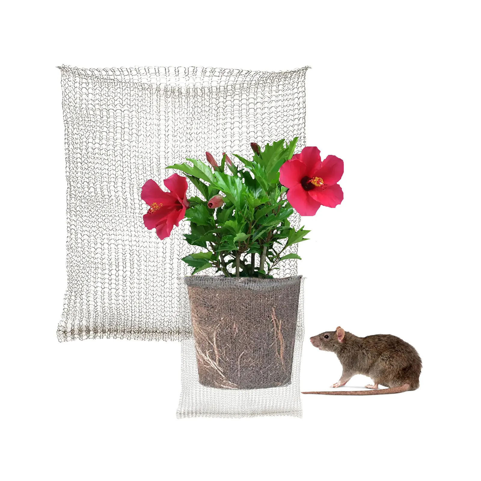 

1Pc Stainless Steel Metal Plant Mesh Bag Wire Knitted Plant Protection Plants Root Pouches Basket Rodent-proof Pest Control Bags