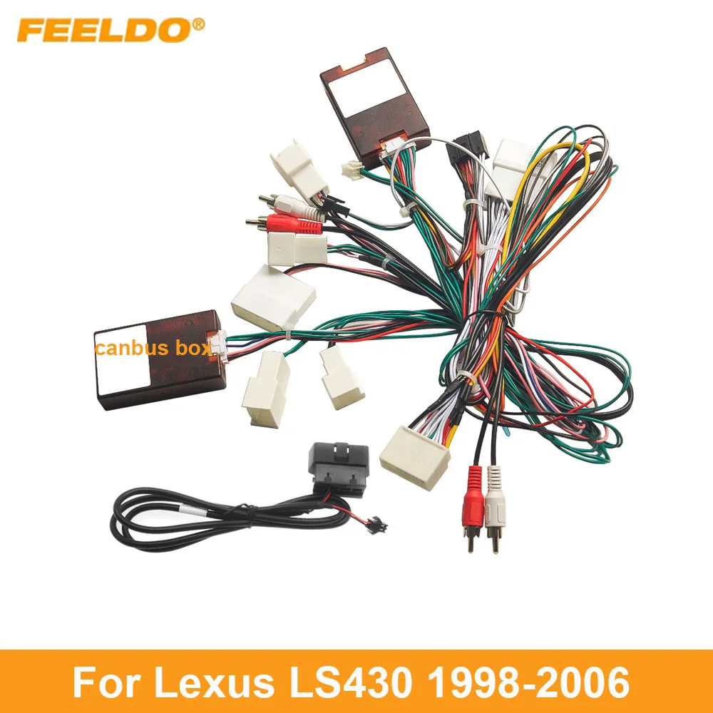 FEELDO Auto 16Pin Stereo Power Wiring Harness Cable  OBD Wire For Lexus LS430 (98-06,Low Level Trim) Radio Power Wire Adap