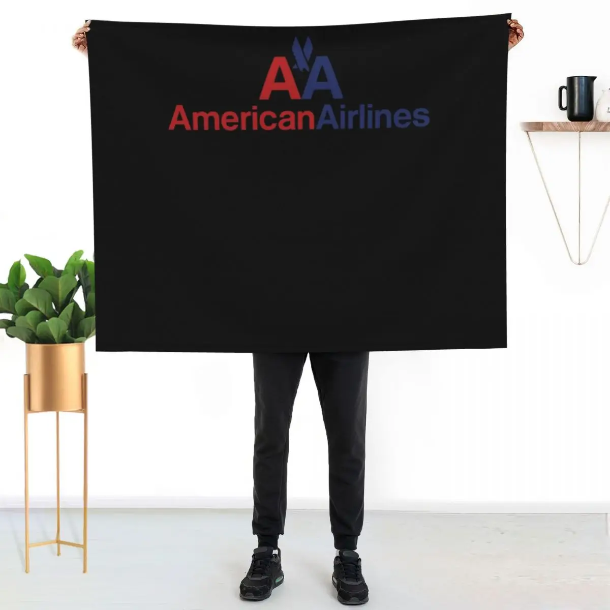 American Airlines Throw Blanket Heavy Travel decorative Hairys Loose valentine gift ideas Blankets