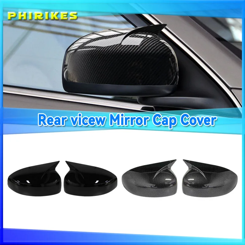 

For Nissan Sylphy 2006 - 2012 Carbon/Black Mirror Cover Rearview Side Mirror Cover Wing Cap Exterior Rear View Trim