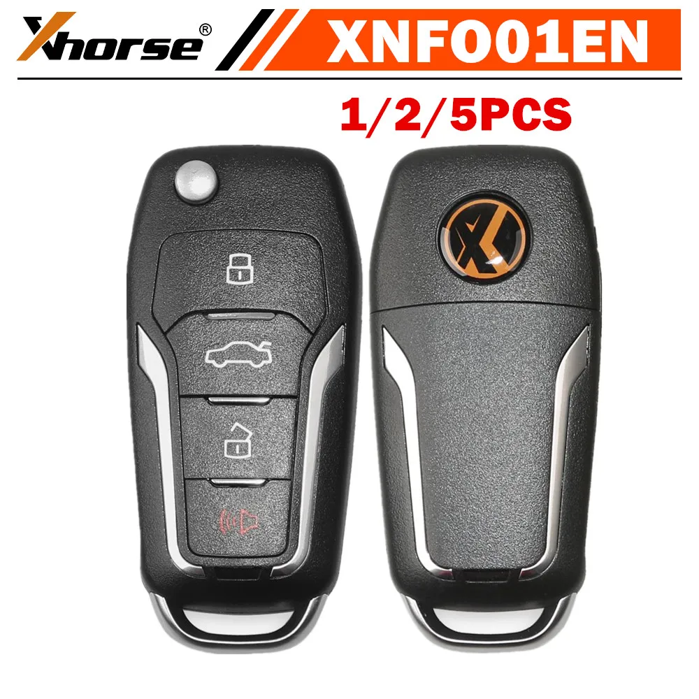

1/2/5 Pieces Xhorse XNFO01EN Universal Remote Key 4 Buttons Wireless For Ford English Version Working with Mini Key Tool/Max Pro