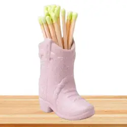 Ceramic Match Holder Creative Cowboy Boot Match Holder For Fireplace Kitchen Decor Office Table Home Decoration