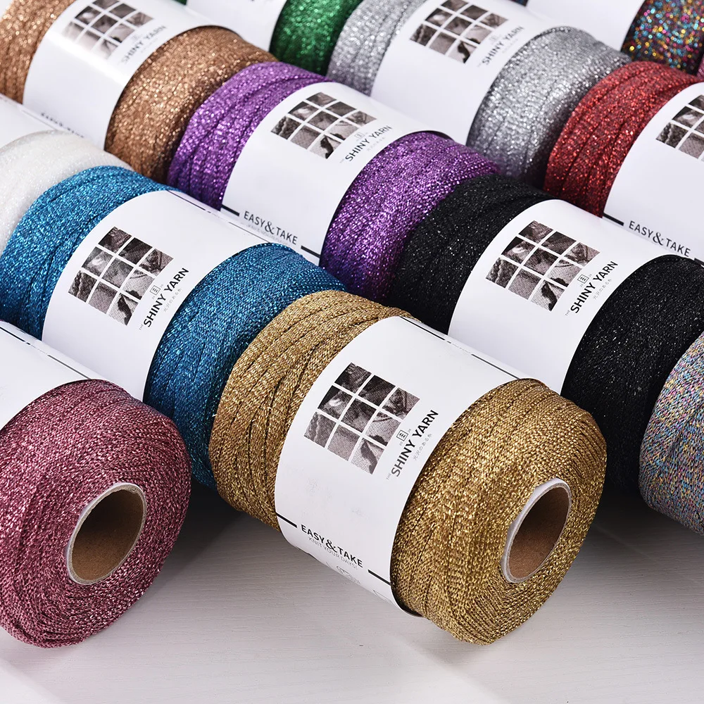 Cuerda de Rafia Dorada de 6 mm, Hilo para Tejer, Accesorios de Joyería Hechos a Mano, Cuerda Simple para Tejer Bolsos