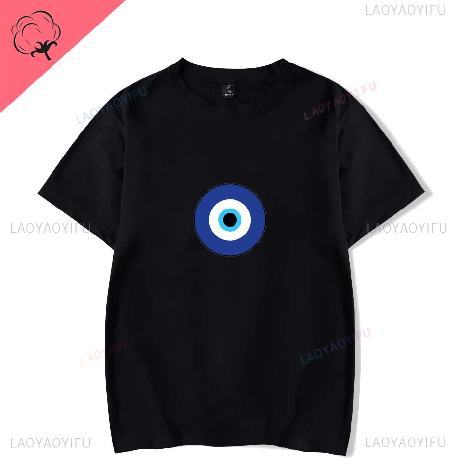 Turkic National Amulet eye print pattern Fashion street wear trend casual Harajuku summer all-purpose T-shirt for men and women