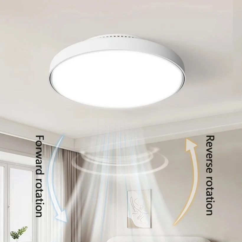 New LED Ceiling Fan Light Invisible Bladeless Remote Control Dimming Electric Fan Living Room Bedroom Home Decoration Light