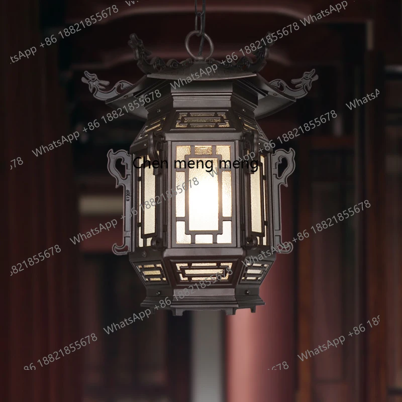 New Chinese outdoor chandelier eaves antique corridor lantern aisle courtyard retro outdoor