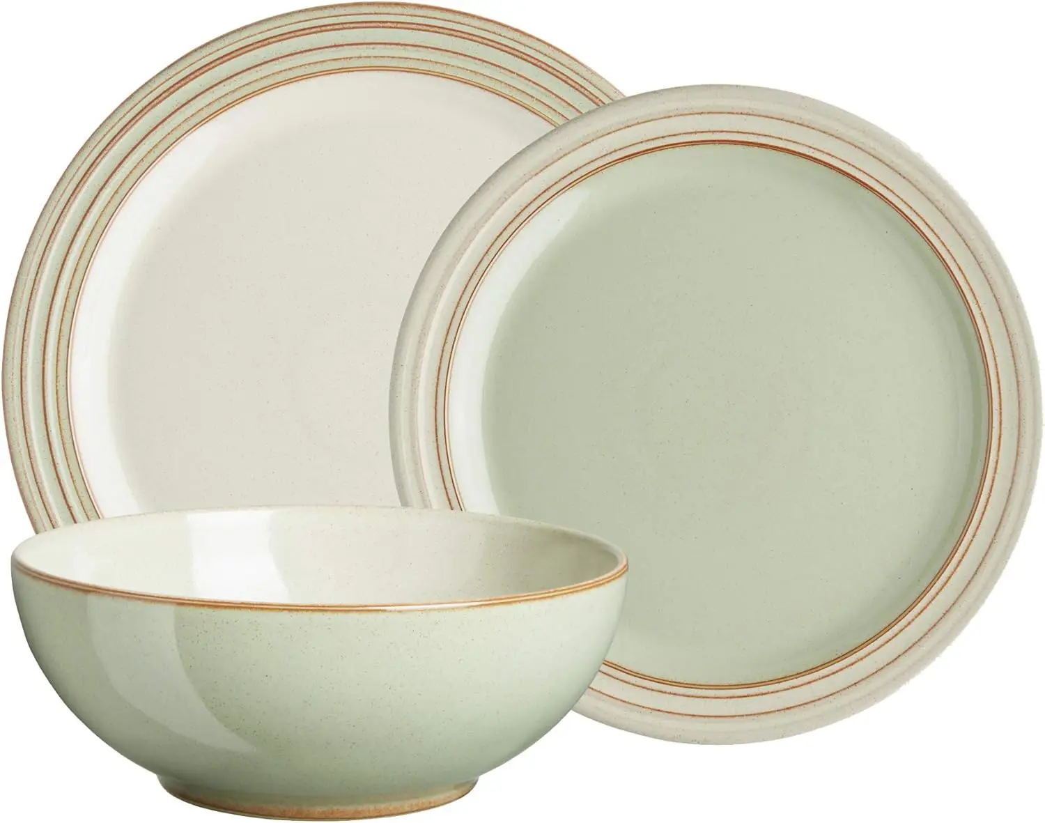 

Denby HERITAGE-ORCHARD (GREEN) 12PPS (Dinner Salad Plate Cereal Bowl) Dinnerware Set One Size