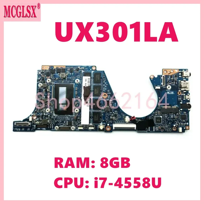 Imagem -01 - Placa-mãe Portátil para Asus Asus Zenbook Ux301 Ux301l Ux301laa U301la I74558u Cpu 8gb Ram Notebook Mainboard