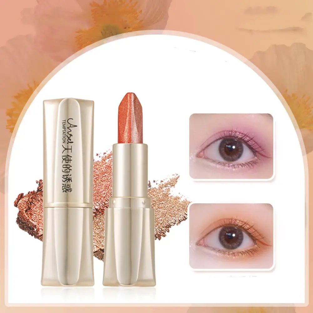 Dubbele Kleur Oogschaduwstok Waterdichte Langdurige Make-Up Stick Gradiënt Shimmer Vrouwen Oogschaduw Oogschaduw M7y4