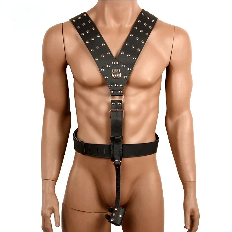 Male Body Harness Belt Lingerie PU Leather Bondage Strap Bdsm Adjustable Fetish Gay Clothing Erotic Punk Rave Underwear for Sex