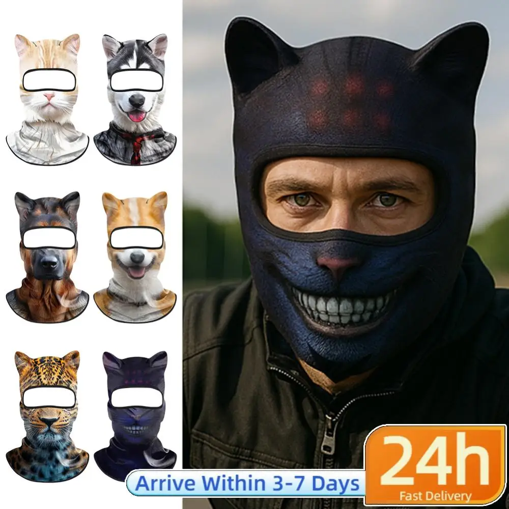 

3D Animal Balaclava Ski Face Mask Breathable Motorcycle Head Cover Quick-Dry Soft Full Face Hood Mask for Music Festivals Raves