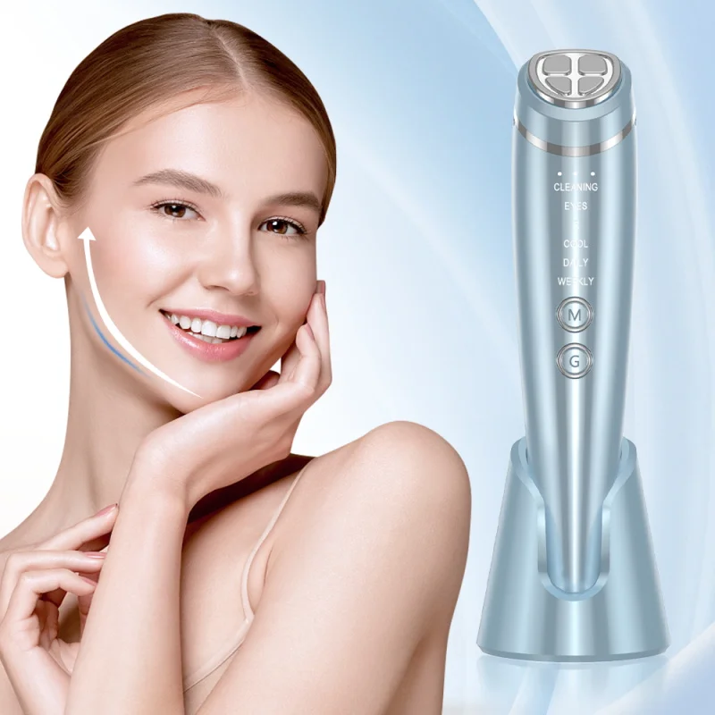 

6-IN-1 Facial Massager USB Rechargeable, Hot Cold Therapy for Face, Eyes Neck Beauty Instrument