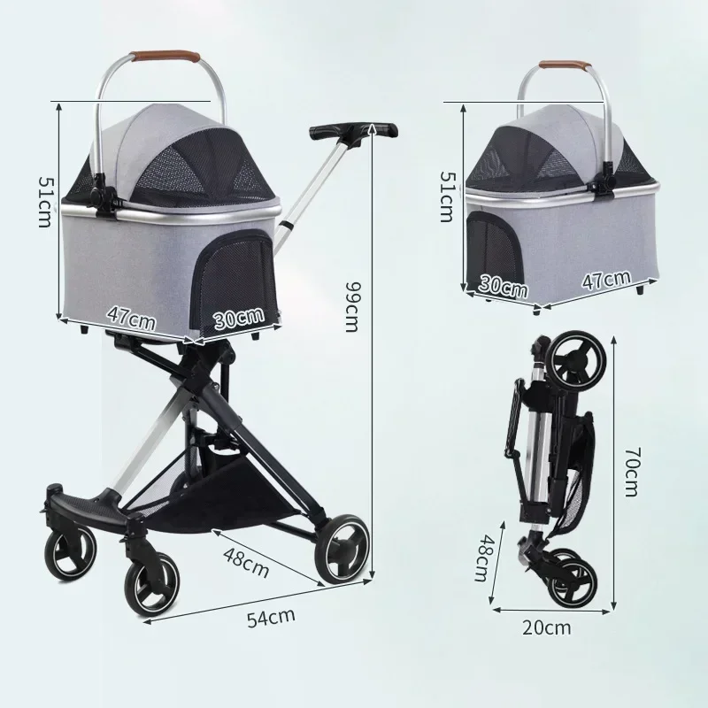 medium-sized dog and pet carts, retractable, luxurious, foldable dog carts, cat and dog carts