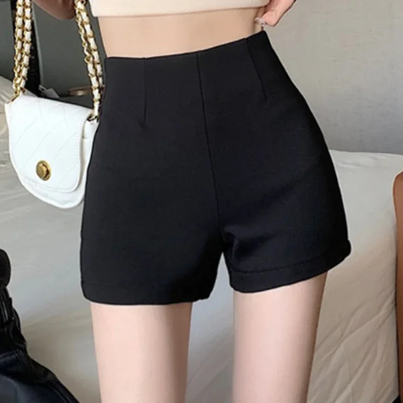 

Fashion High Waist Black Suit American Hot Girl Slim Wear Summer Hot Shorts