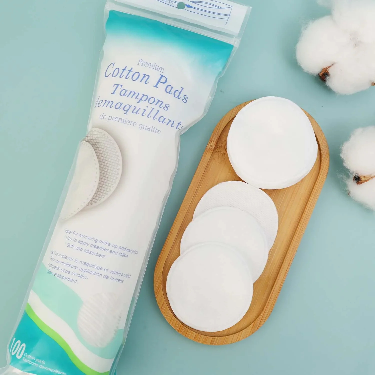 ラウンド洗顔コットンパッドソフト通気性両面使い捨てメイク落としワイプ綿マニキュア除去パッド