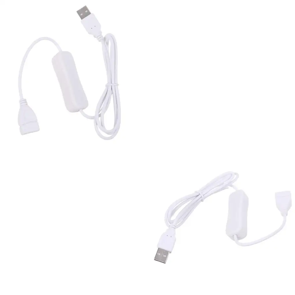 Portable Safe Cord USB 2.0 White Extension Cable With Table Lamps/ Fans / Led Lights