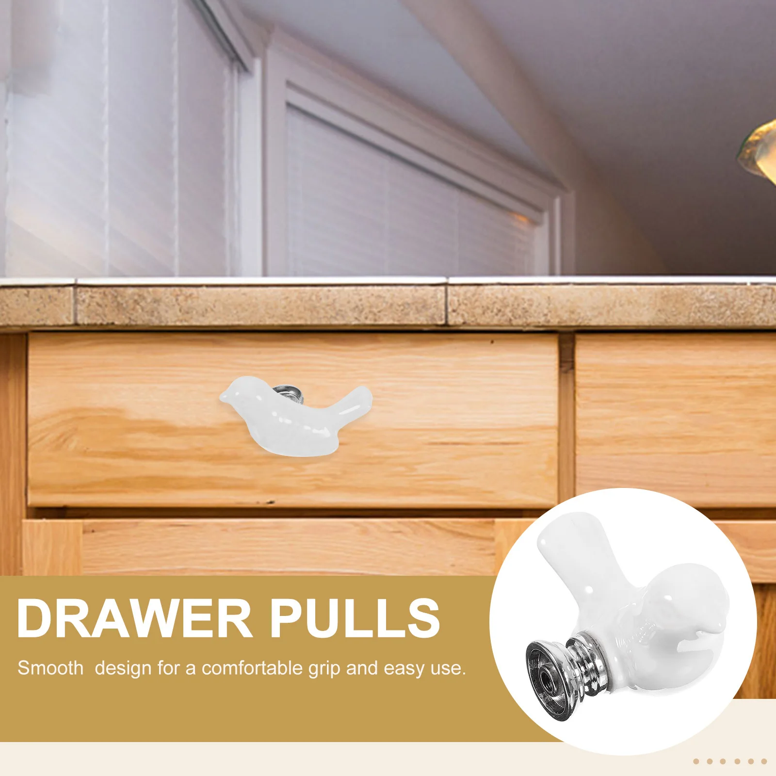 

2Pcs Ceramic Knobs Exquisite Craftsmanship European Style Design Modern Drawer Handle for Cabinet Wardrobe Chest Single Hole