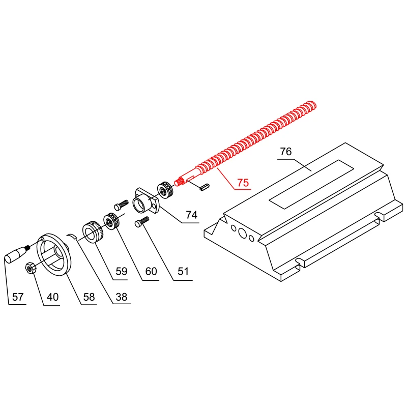 Cross Leadscrew For WMD20V-75 WMD25VL Milling Machine