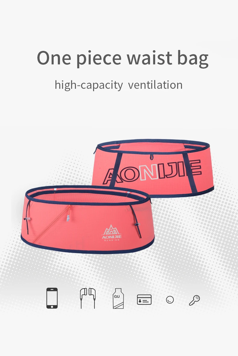 AONIJIE W8101 Hydration Running Belt Waist Pack Travel Money Bag Trail Marathon Gym Workout Fitness Mobile Phone Holder
