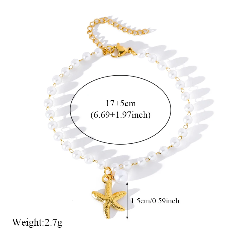EILIECK 316L Edelstahl Muschel Seestern Perlen Schmuckset für Damen Mode Neue Wasserdichte Halskette Armband Ohrringe Geschenk – Detail 9