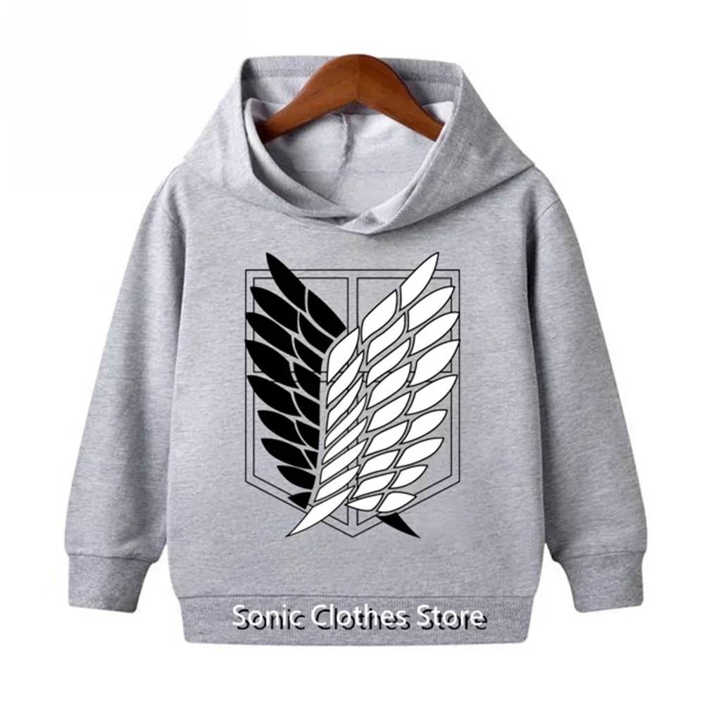 Anime Attack on Titan Hoodie Kids Sonic Clothes for Boys and Girls Cartoon Printing Sweatshirt Long Sleeve Spring Tops