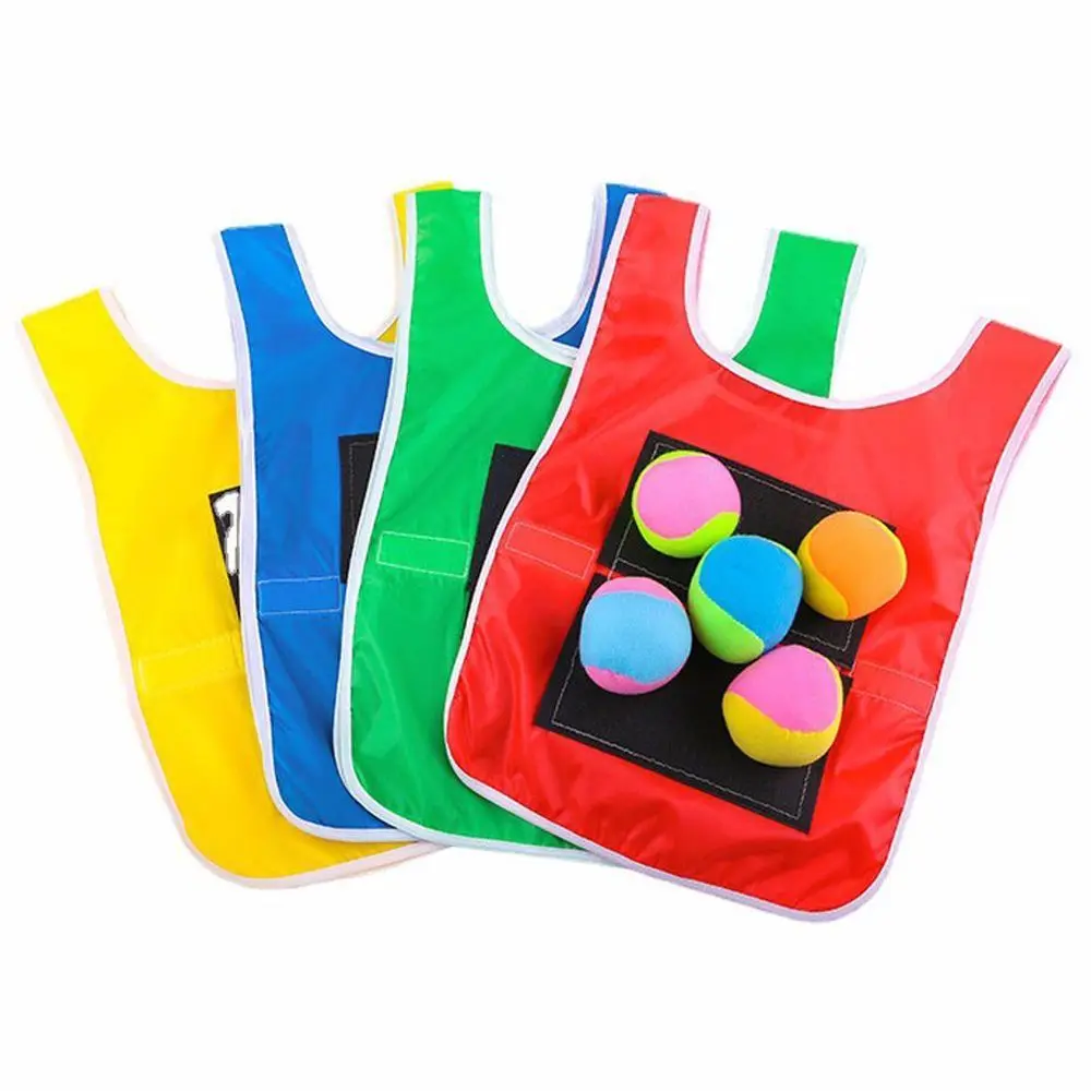 Sports Toys Props Vest Throwing Toys Game Props Outdoor Sport Game Vest Waistcoat Sticky Jersey Vest Game With Sticky Ball