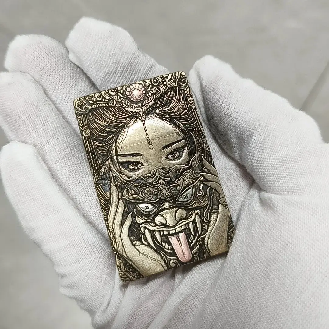 

Brass Zhaqilamu Lighter, Double-sided Relief CNC Craft, Jack Hammer Flame Wheel, Fortune Goddess Theme, Collectible Oil Lighter