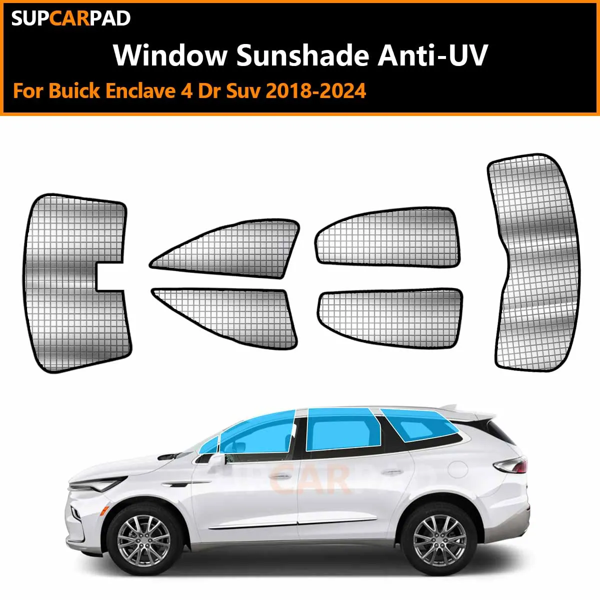 

For Buick Enclave 4 Dr Suv 2018-2024 Custom Car Window Sunshade Anti-UV Car Sun Window Visors Sunshade Covers Accessories