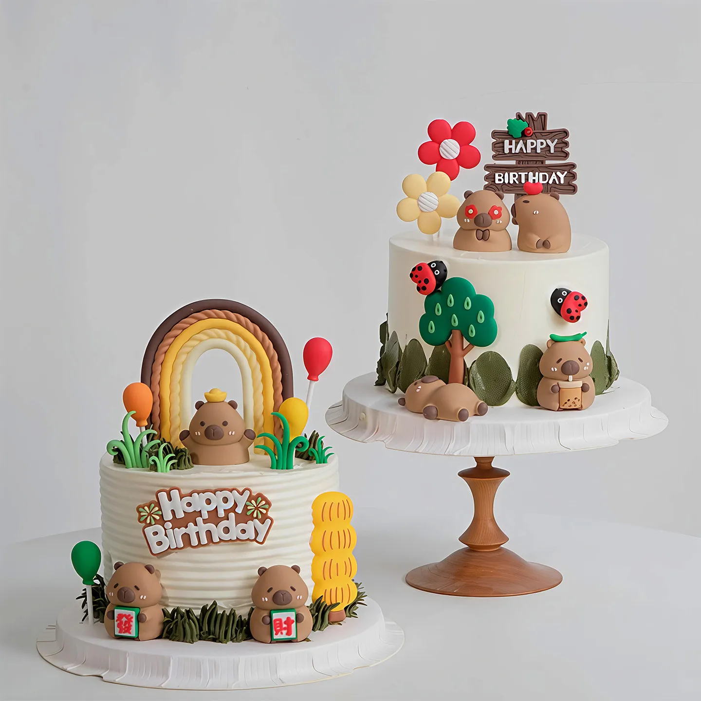 Niedliche Cartoon-Capybara-Ornamente Tier-Kuchendekoration Backzubehör Tischdekoration Auto-Innenausstattung Babyparty Kinderparty Deko-Artikel – Detail 1