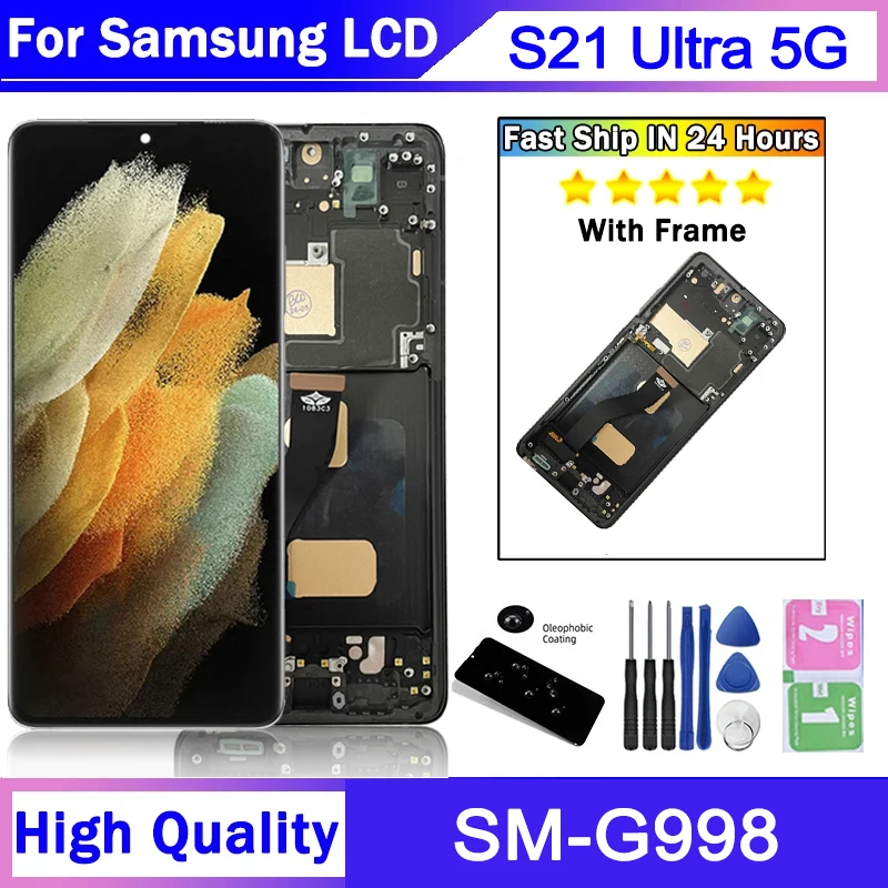 TFT Quality S21 Ultra LCD Screen Replacement for Samsung S21 Ultra 5G SM-G998B,SM-G998U Lcd Display Touch Screen Assembly