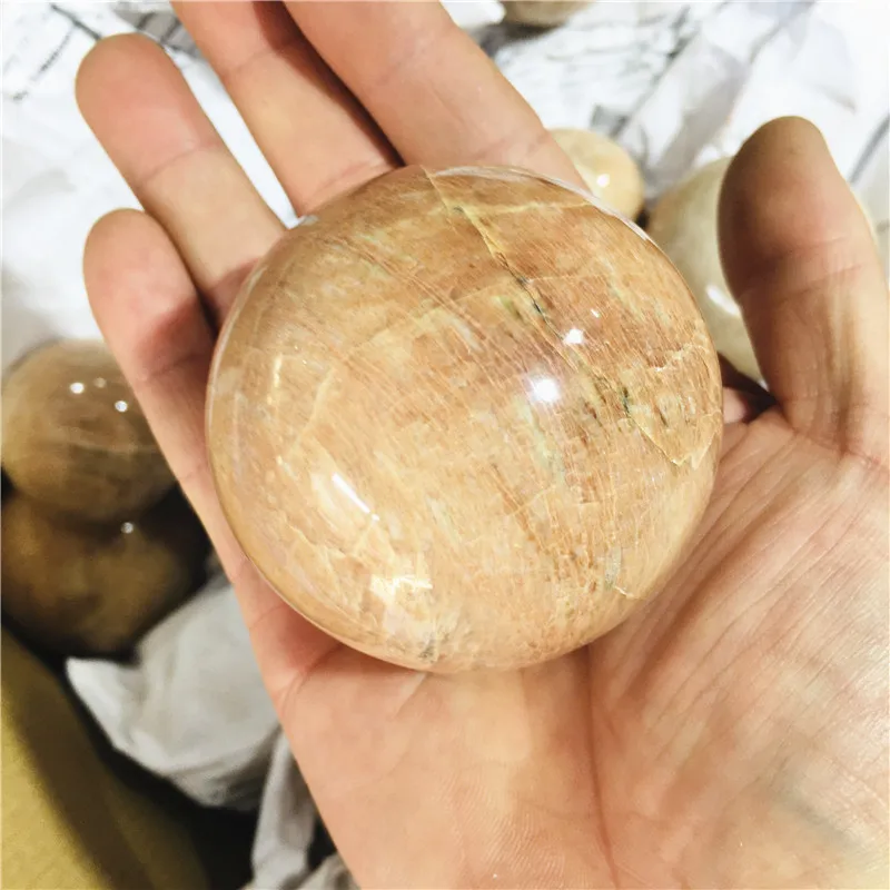 Sphère de pierre de lune naturelle en quartz, boule de cristal, guérison, reiki, décoration, cadeau, 1 pièce