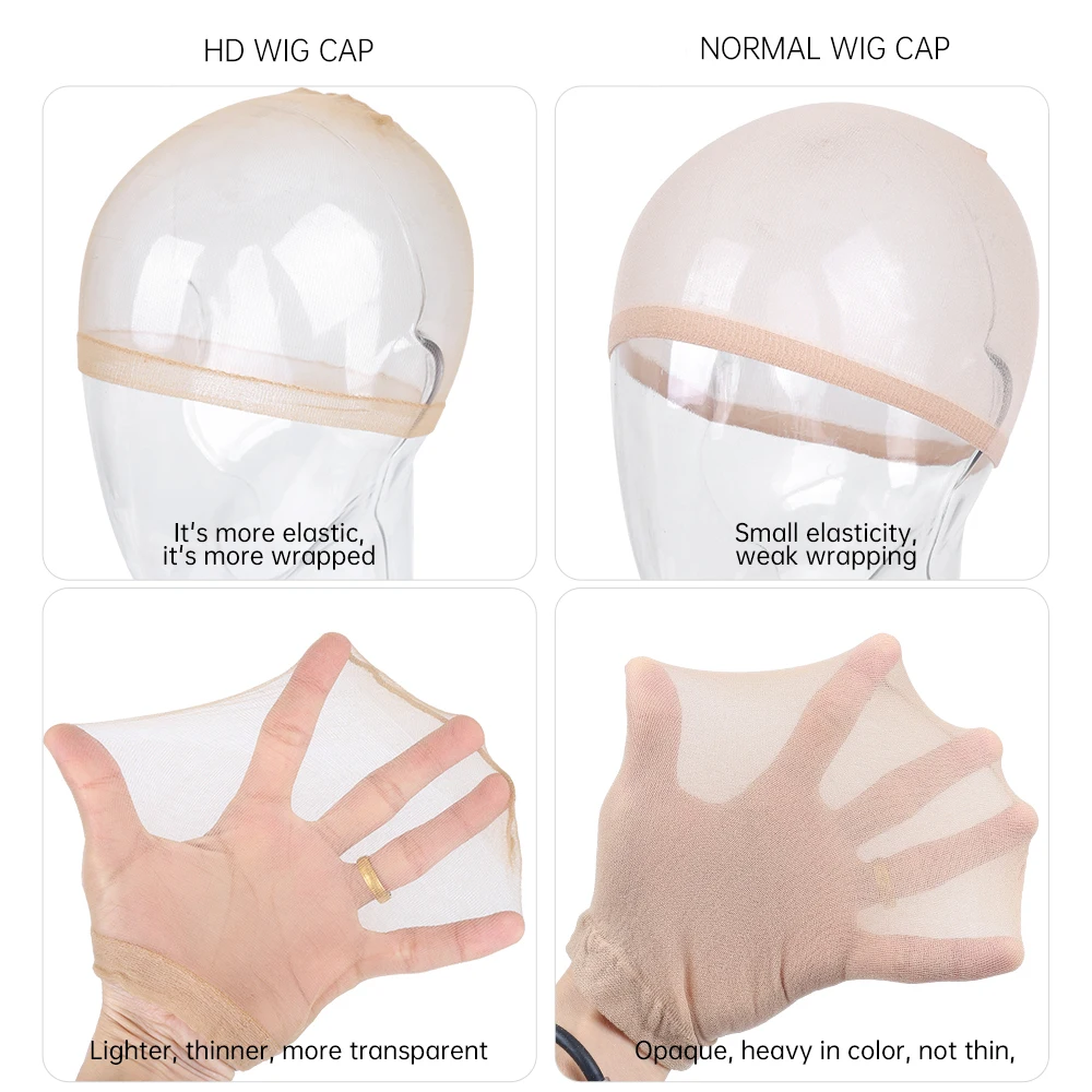 New Stocking Caps Ultra Thin HD Sheer Wig Cap Invisible Mesh Caps for Wearing Wigs Professional Hair Accessories