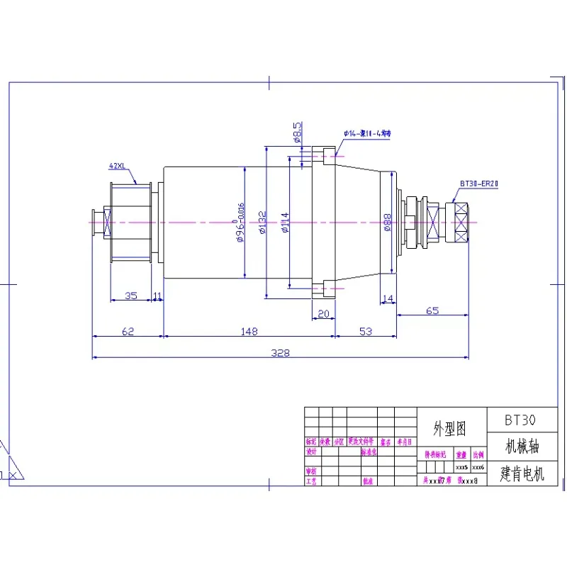 ATC BT30 Belt Driven Mechanical Machine Tool Spindle 3000-12000RPM Without Motor for CNC Milling Machine