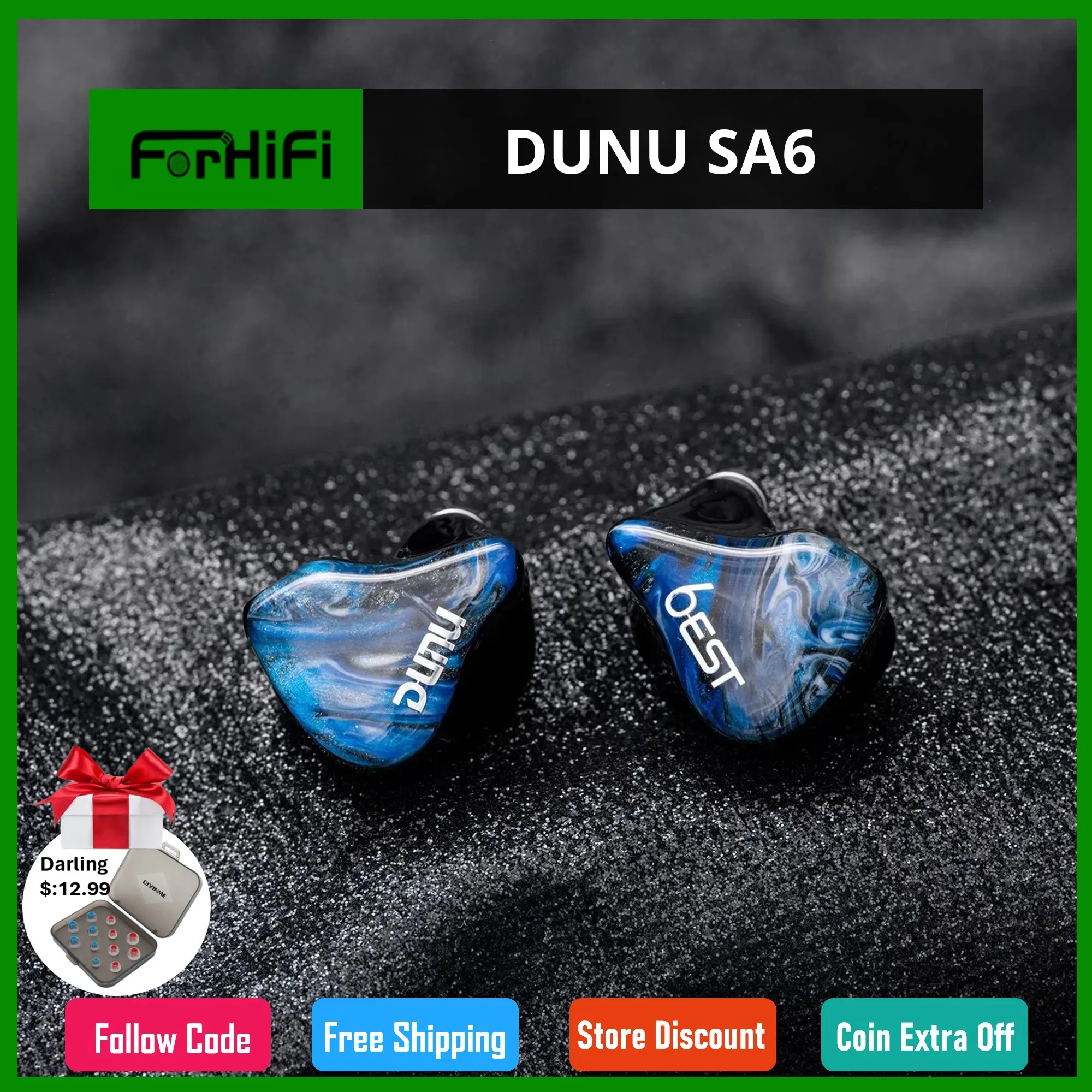 DUNU SA6 EST 6 controladores de armadura equilibrada + 2 controladores electrostáticos Auricular IN-EAR