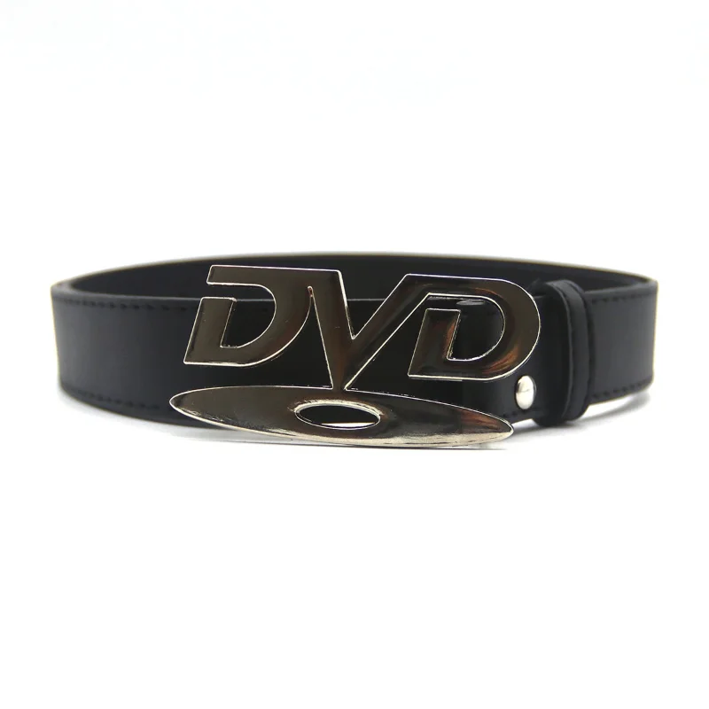 Unisex Nostalgic DVD Buckle Belt - Stylish Decoration Versatile Comfortable Waistband Matching - Perfect for MenWomen Daily Wear