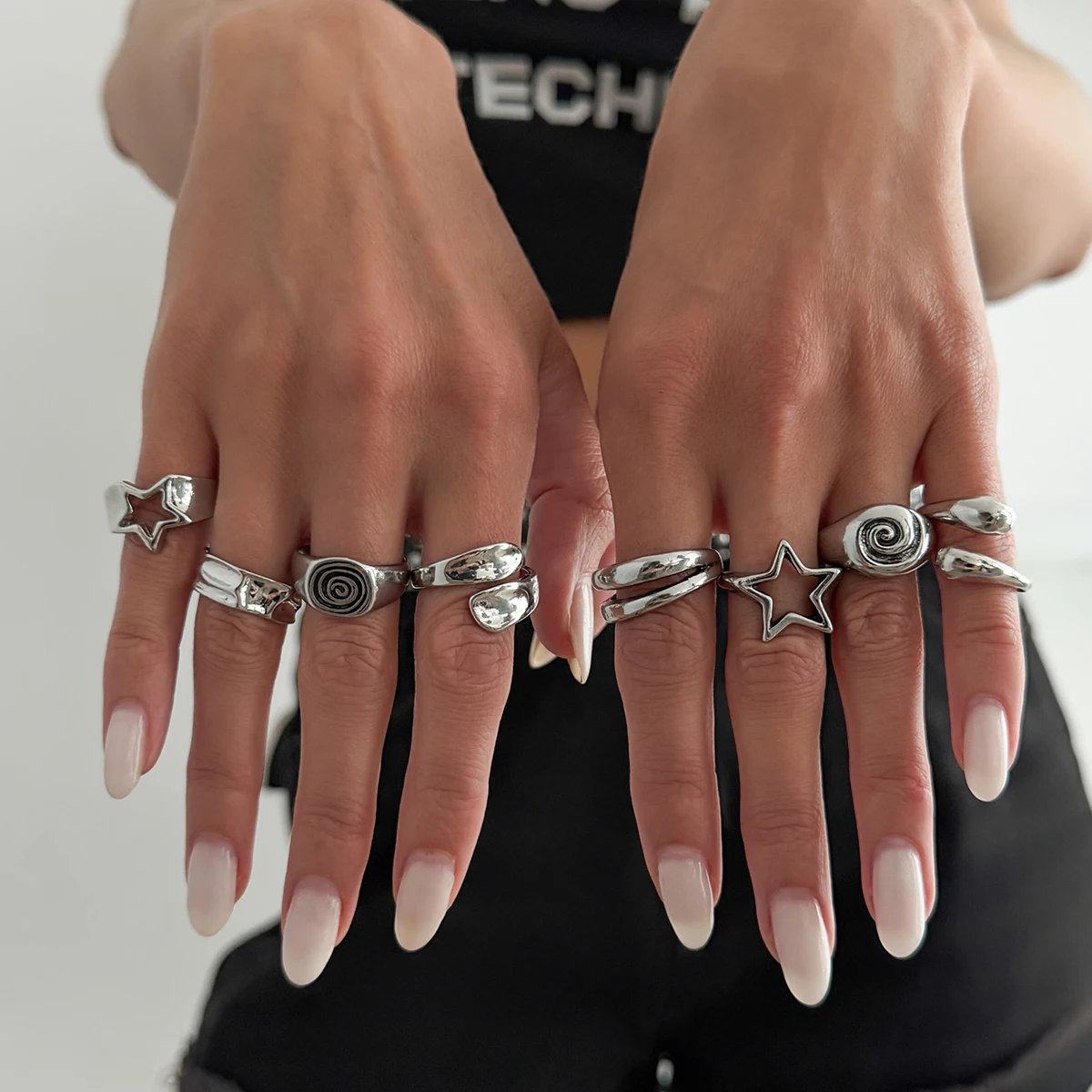 Ingemark 8 szt./zestaw Gotycki – Vintage Punk Knuckle Rings Set recenzja i cena